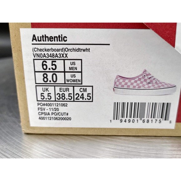 Vans Authentic Checkerboard "Orchid" Women's 8.0 - Picture 9 of 12